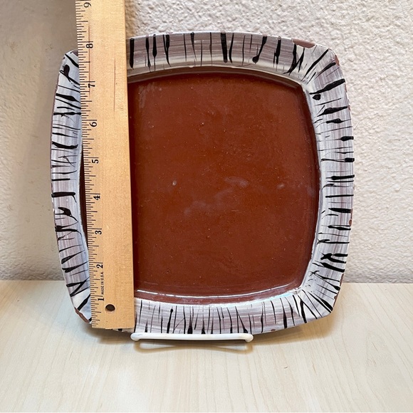 Plate: TerraCotta w/slips & glaze Handmade by Ceramic Artist Potter. Sweet! - Picture 7 of 8